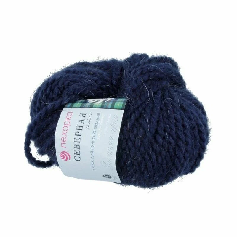 Пряжа ПЕХОРКА Северная 50м/50г цвет 04-темно синий 2124160040