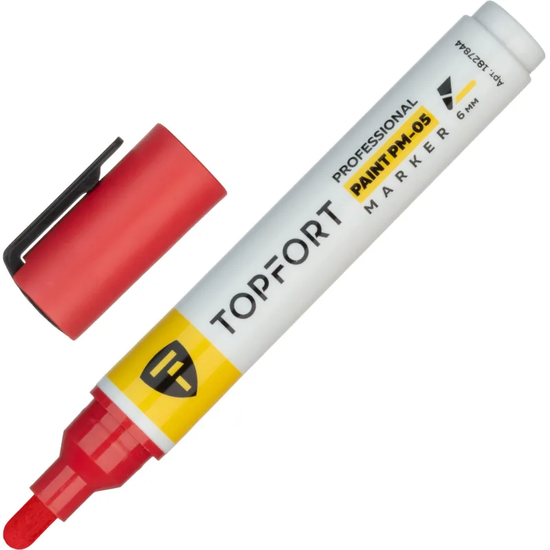 Маркер лаковый TOPFORT Paint 6 мм красный 1827844 ZP1800