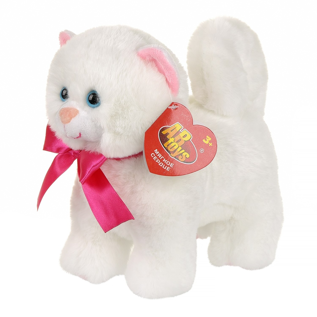 Мягкая игрушка Abtoys Домашние любимцы Кошечка Беатрис, белая 22см M4831