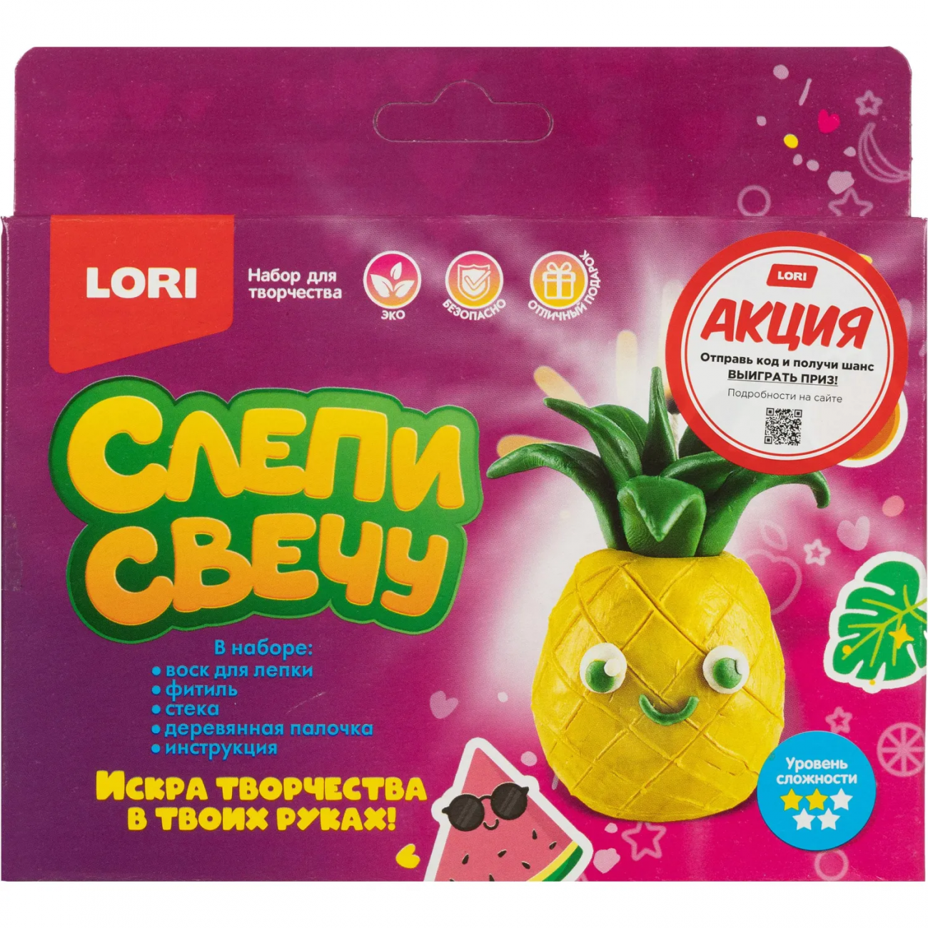 Набор д/изготовления Слепи свечу Ананас, Пз/С-033 Lori 2357933