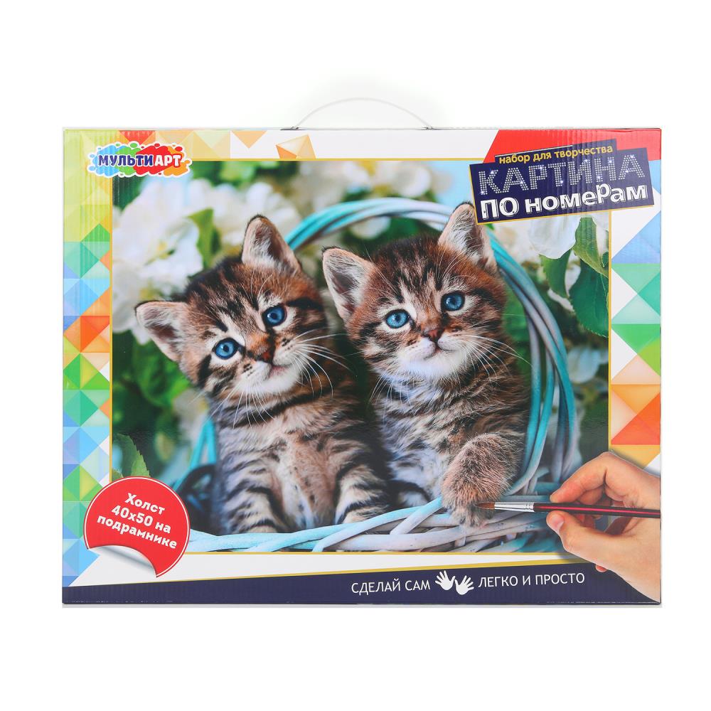Холст по номерам 40х50 см. "Котики" MultiArt CANV40X50-115356