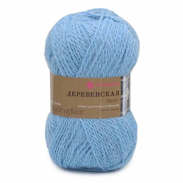 Пряжа ПЕХОРКА Джинсовый ряд (объемный) 250м/100г цвет 1124-Голубой меланж 4607078029412