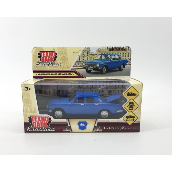 Машина металлическая Газ-2401 Волга, 12 см, синий Технопарк 2401-12-BU (72)