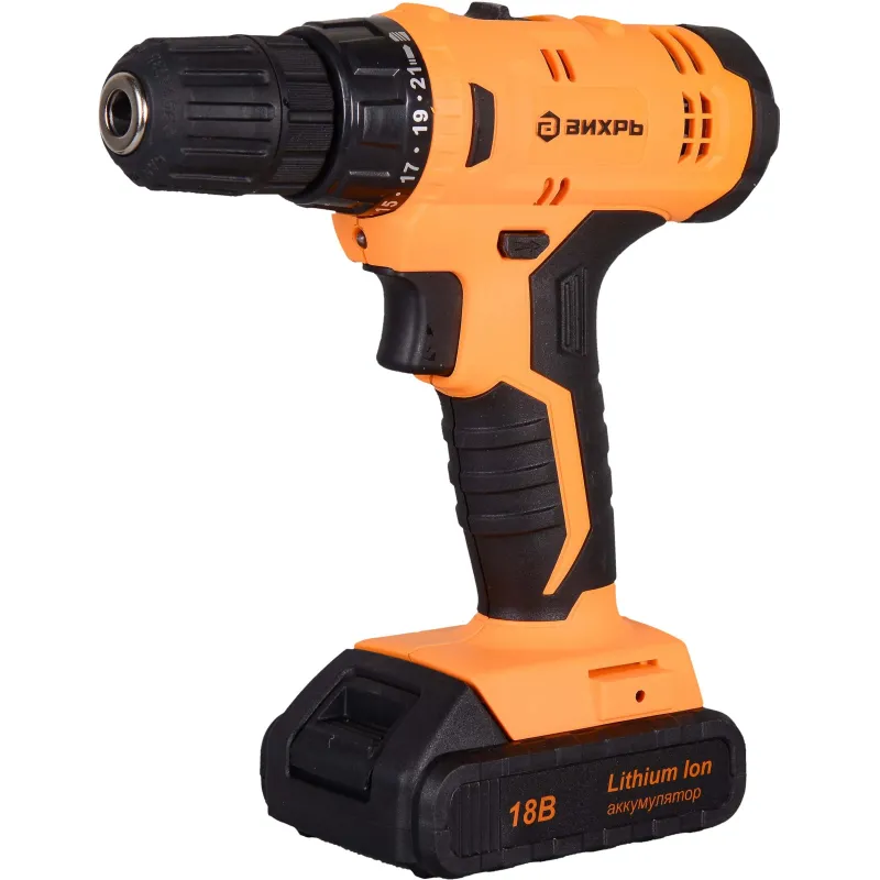 Дрель-шуруповерт аккум. Вихрь ДА-18Л-2к 18В, 1.3Ач, 28Нм (72/14/9) 758308