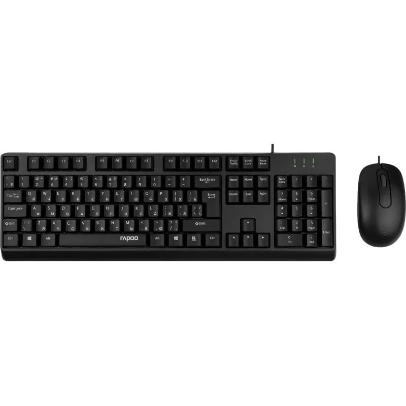 Набор клавиатура+мышь RAPOO (NX1500) проводной черный 2138564
