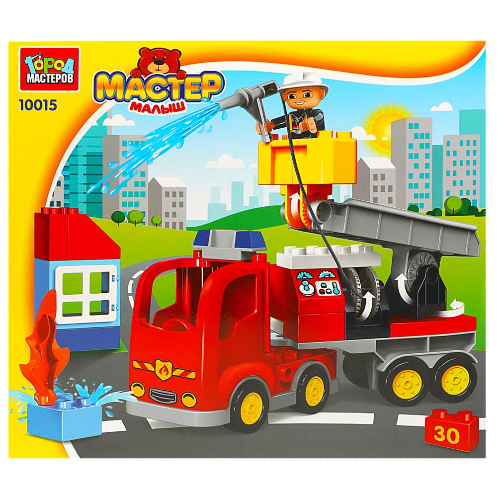 Конструктор большие кубики: Пожарная Машина, 30 дет. Город мастеров 10015-GK
