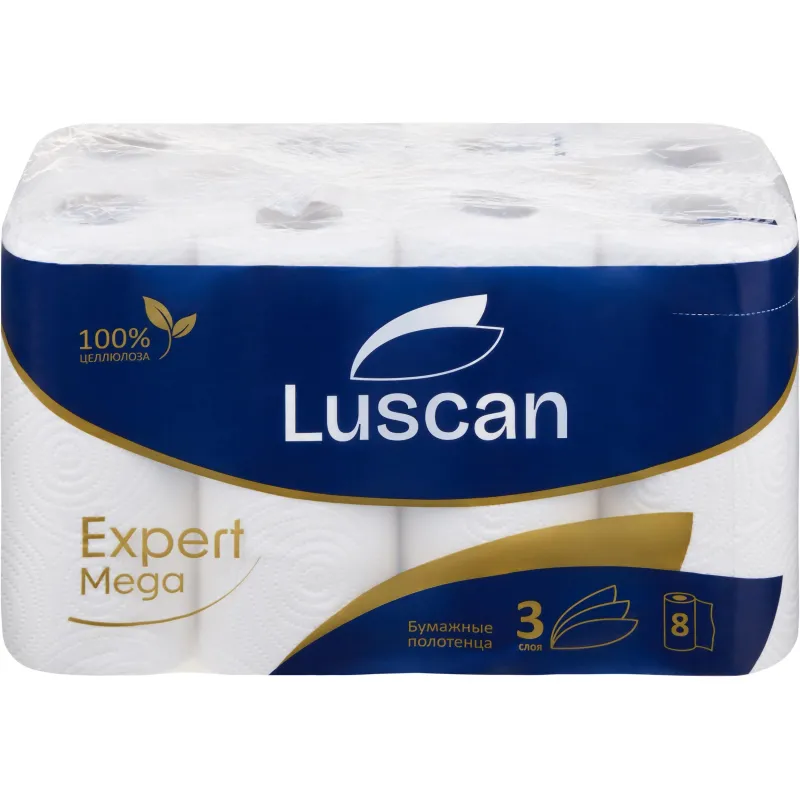 Полотенца бумажные Luscan Expert Mega 3сл, 8рул/уп, 12м 1905013