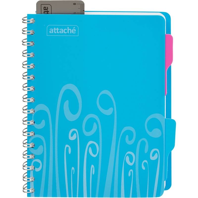 Бизнес-тетрадь Attache Fantasy А5 140 л. голубая в клетку 2 разделителя спираль (165х205 мм) 309364