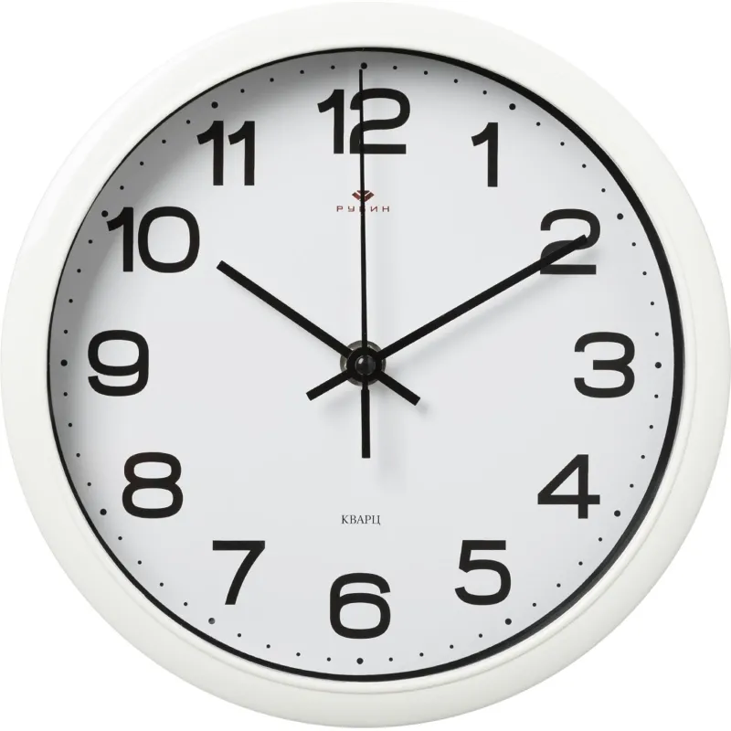 Часы настенные круг d=22см, корпус белый Классика арт.2222-344 Рубин 2235067