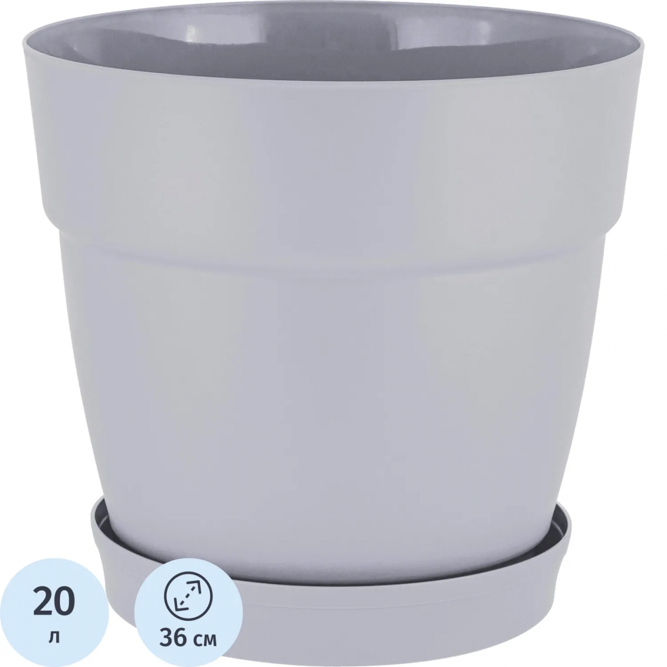 Горшок д/цветов Villa de Fiori,20л, D360мм,утренний туман IG660410025 InGreen 2416722