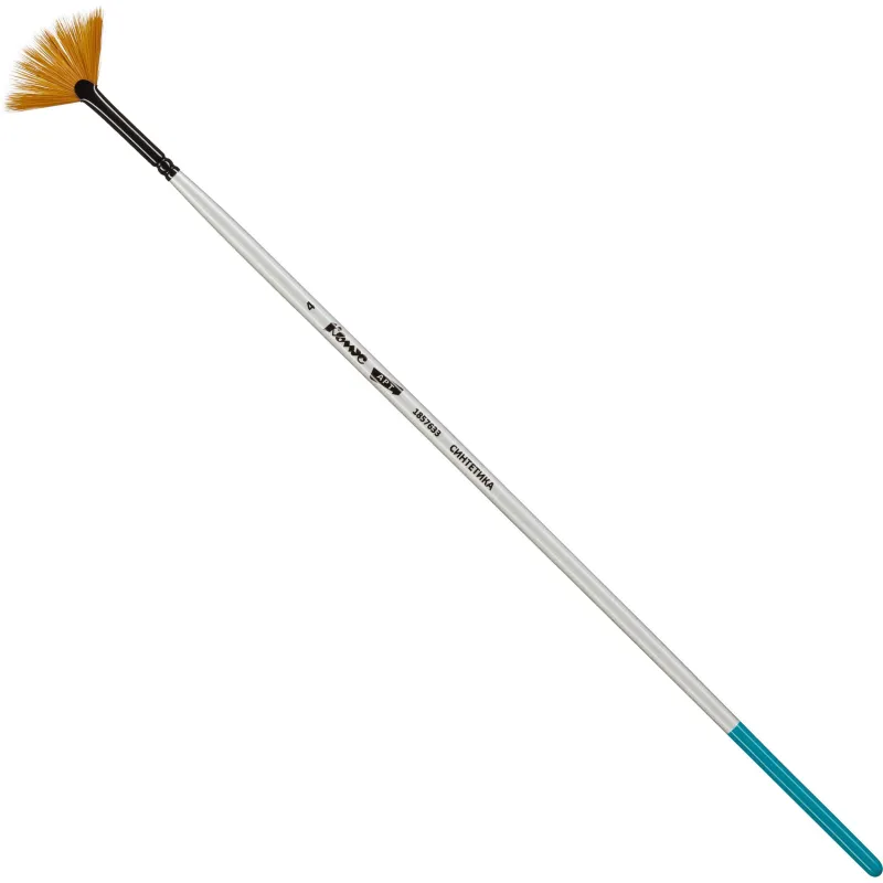 Кисть художественная Комус Арт синтетика мягкая, веерная, №4, длинная ручка 1857633