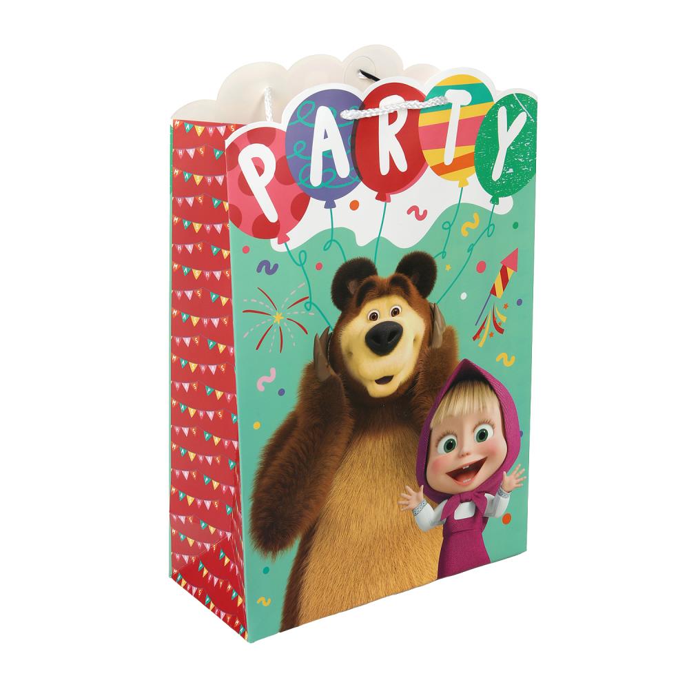 Пакет подарочный креативный "Маша и Медведь" ML, 190 гр/м Чудо праздник PML-130080-MM