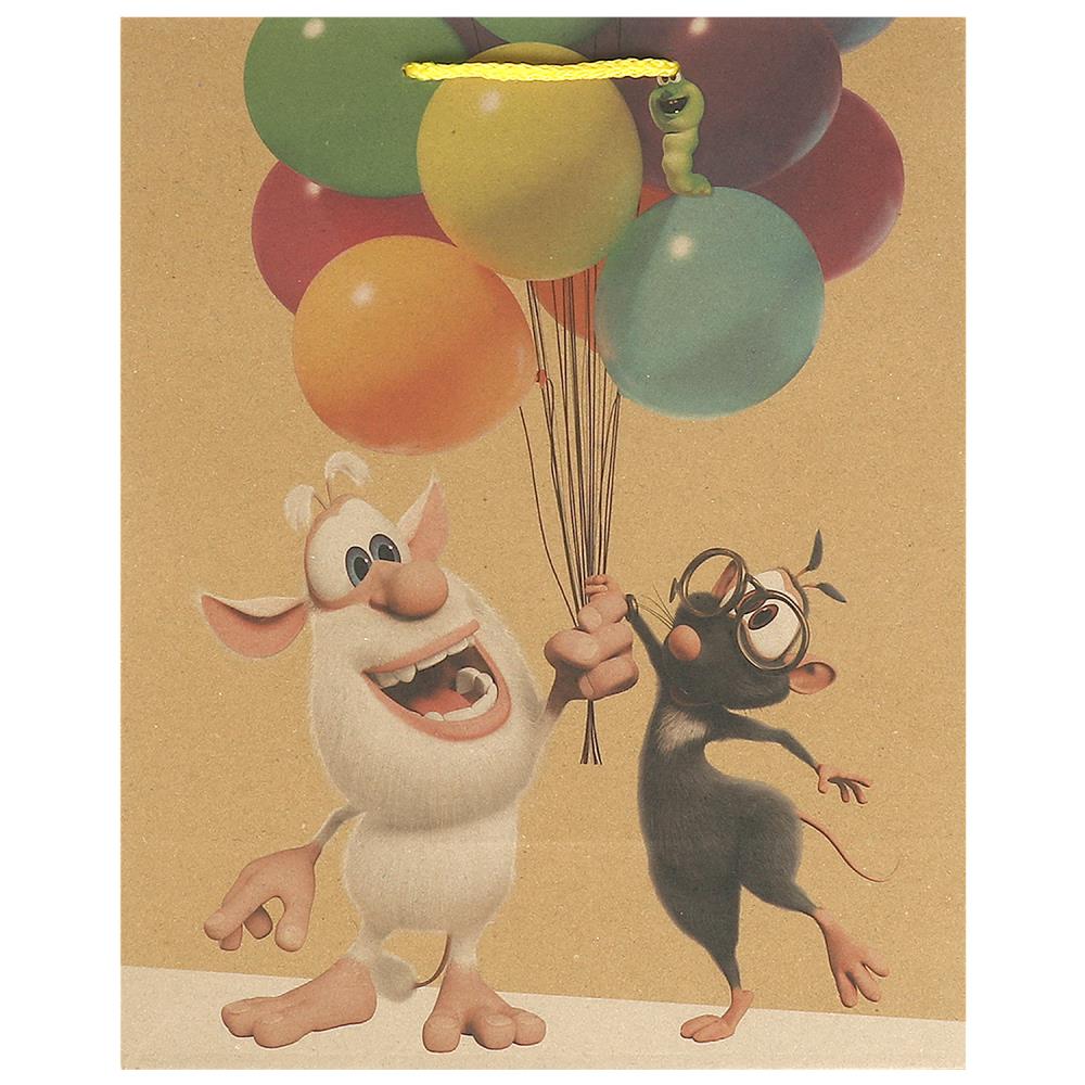 Пакет подарочный крафт Буба M, 18х23х10 см. Чудо праздник PMK-79937-BB