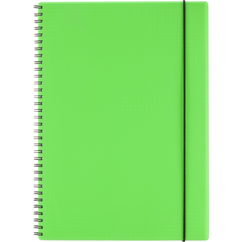 Тетрадь Attache Неон А4 96л, кл.спираль, обл. тонкий пластик, цв.зеленый 1561960