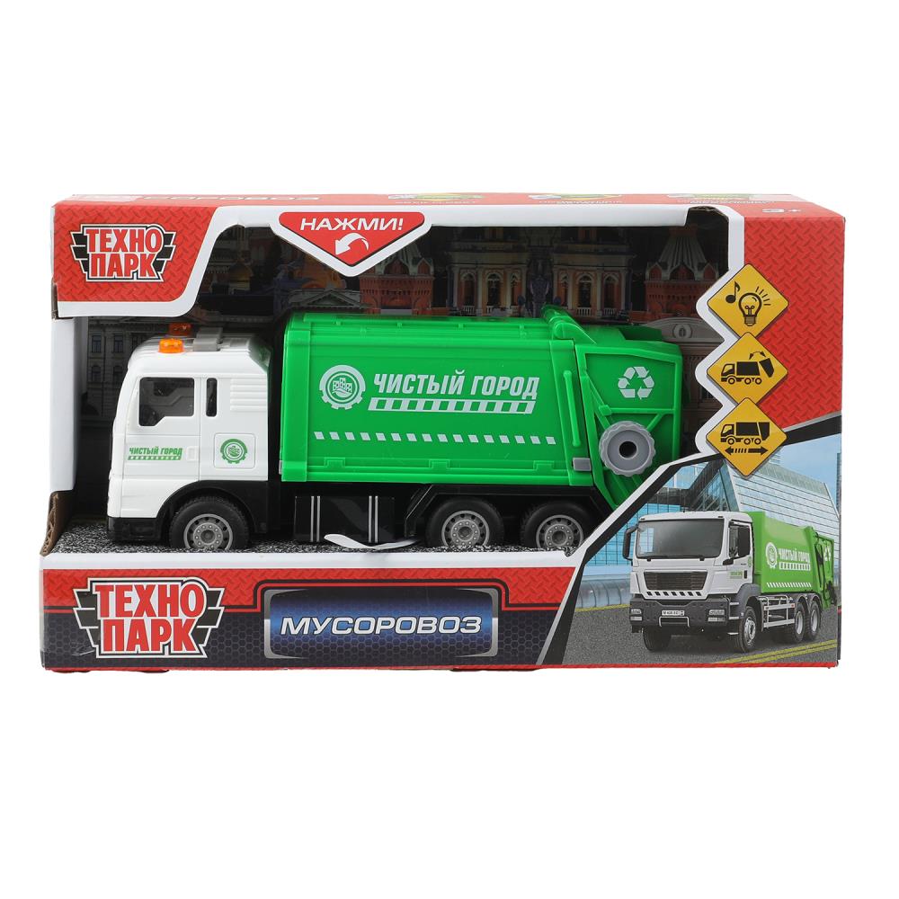Машина свет-звук, "Мусоровоз" 17 см. подвижные детали Технопарк 1995455-R (48)