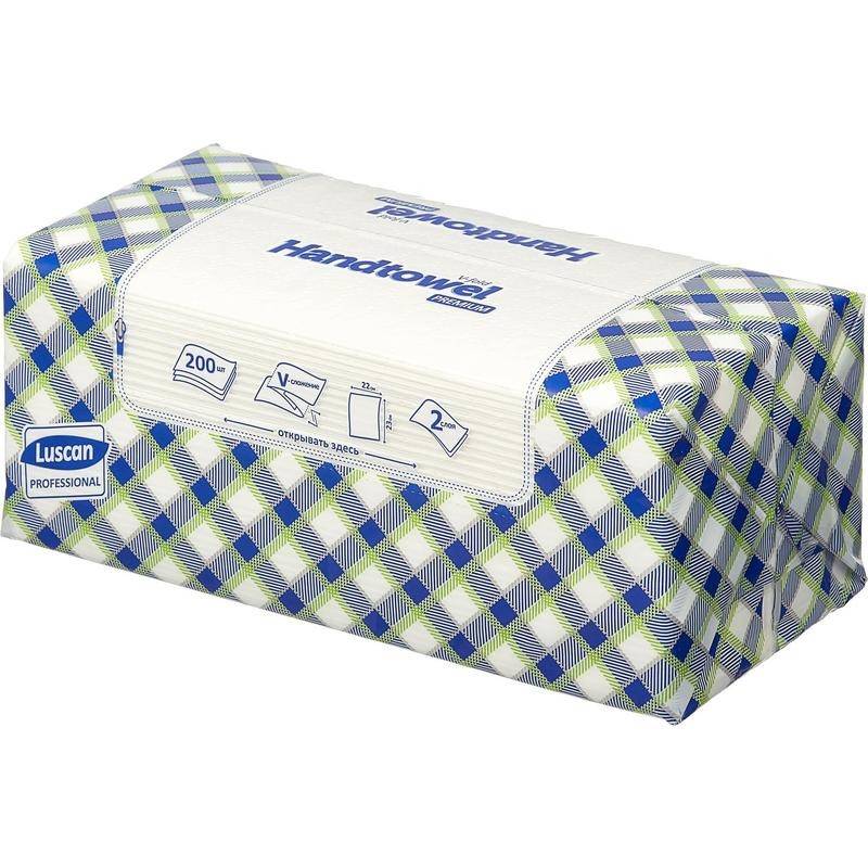 Полотенца бумажные лые Luscan Professional 2-слойные 200 л в упаковке (арт.1122231)