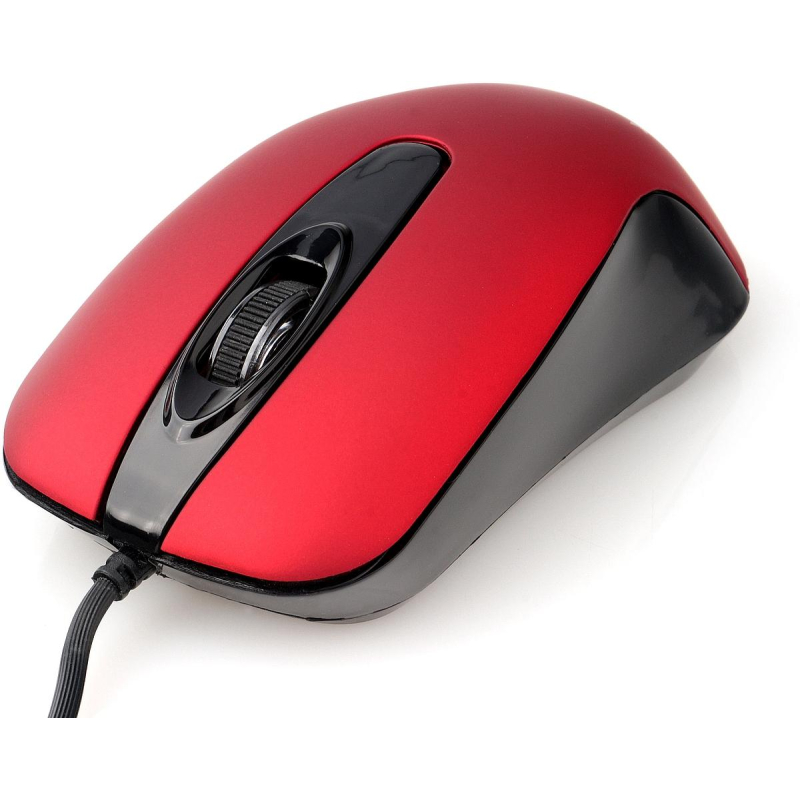Мышь компьютерная Gembird MOP-400-R, USB, красн, 3кн, 1000DPI, каб 1.45м 1814733