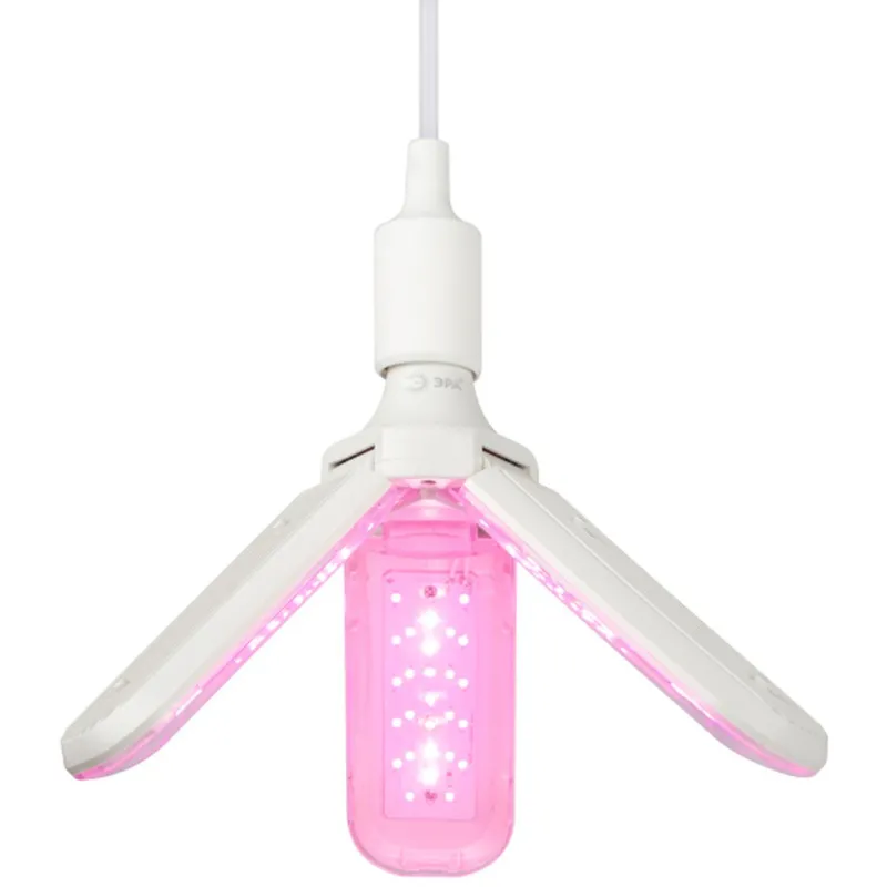 Фитолампа светодиодная ЭРА FITO-24W-RB-E27-FOLD 3-х лепестковая крас-син сп 2208421 Б0061428