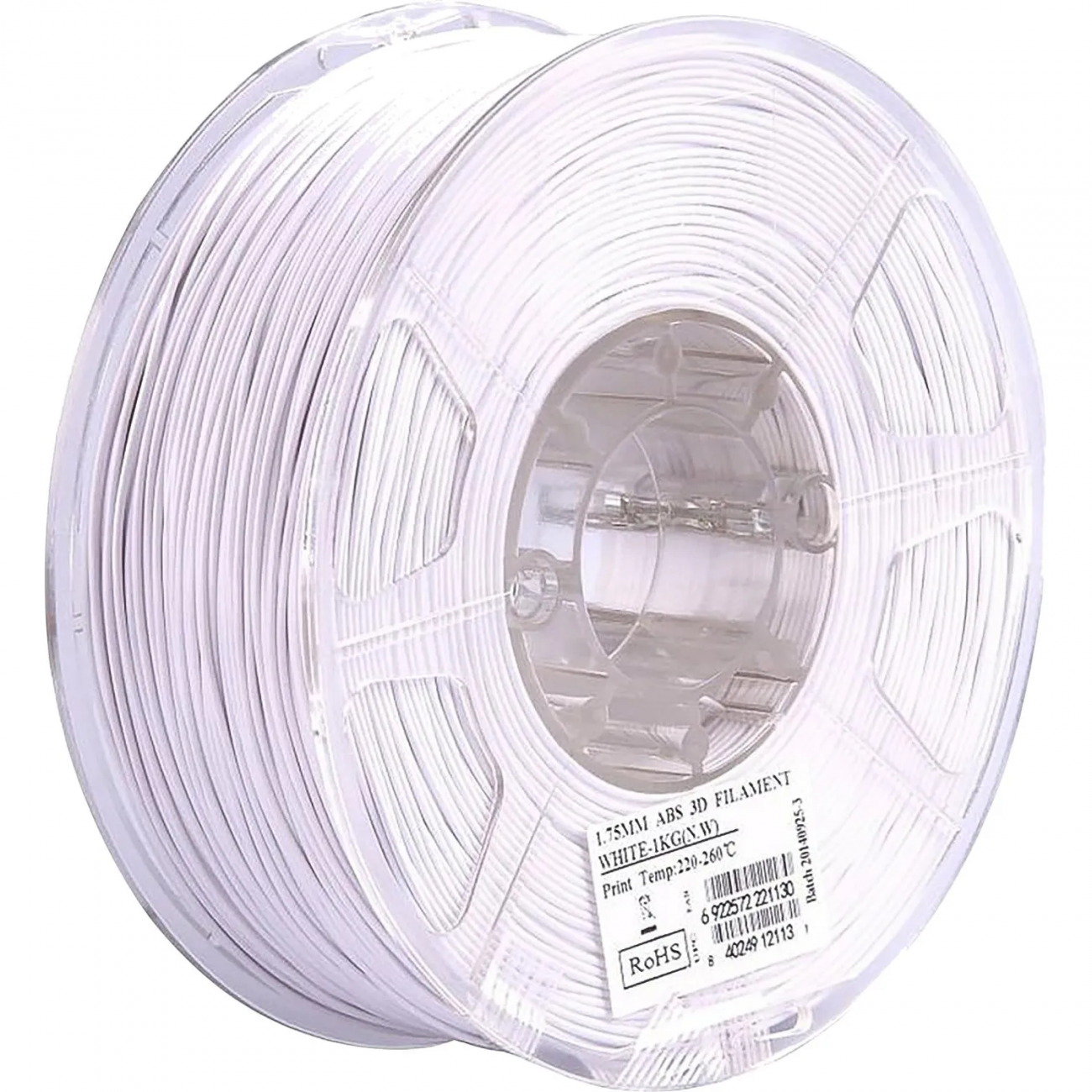 Катушка ABS+ пластика ESUN 1.75 мм 1кг. белая (ABS+175CW1) 1155276