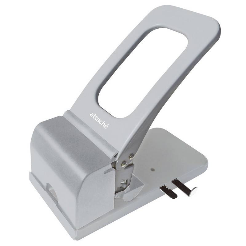 Дырокол мощный 100 листов Attache Economy серый с линейкой 1039678