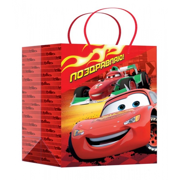 Пакет подарочный матовый, размер L, машинки Чудо праздник PL-122054-C