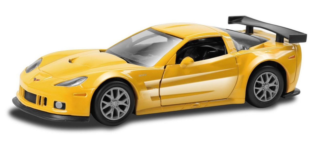 Машина металлическая RMZ City 1:32 Chevrolet Corvette C6-R, желтый цв. открытие дверей Uni-Fortune 554003-YL