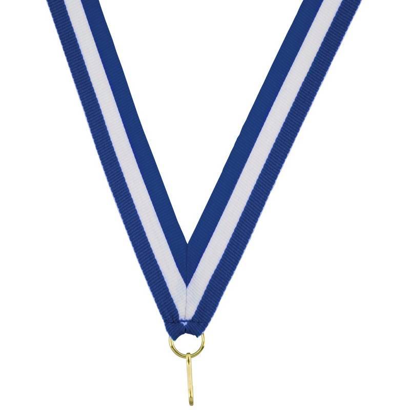 Лента для медалей 24 мм цвет Синий + Белый LN11 1096599