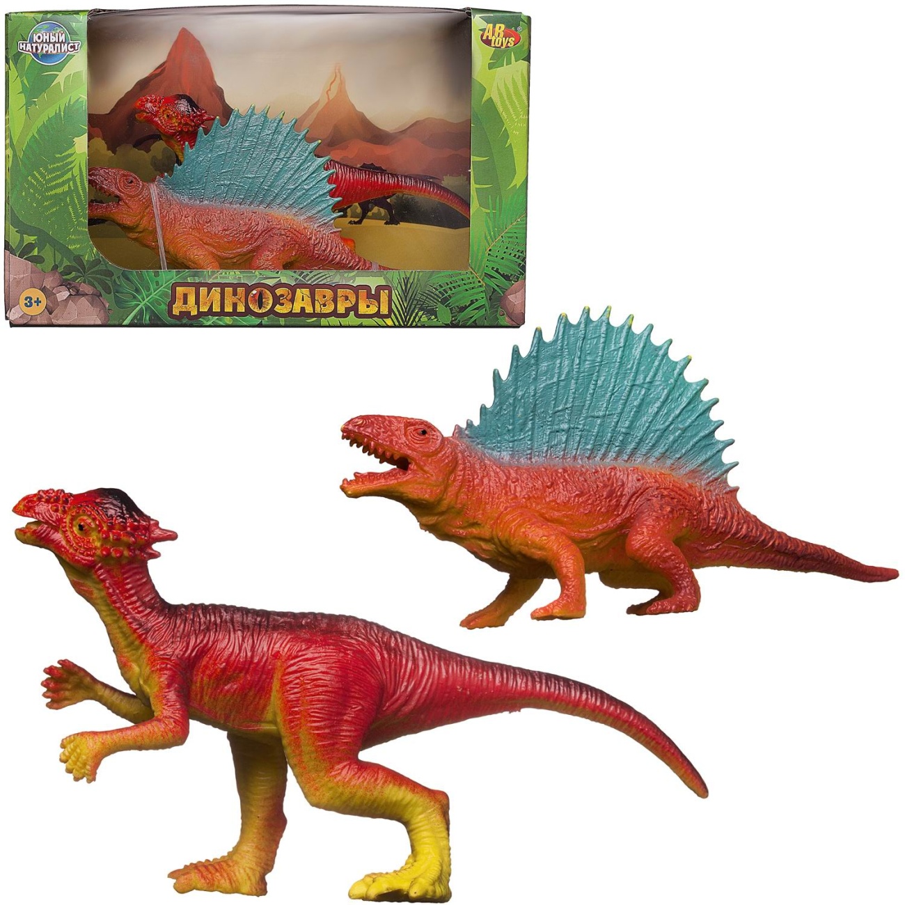 Игровой набор ABtoys Юный натуралист Динозавры: Диметродон против Зауролофа PT-01777