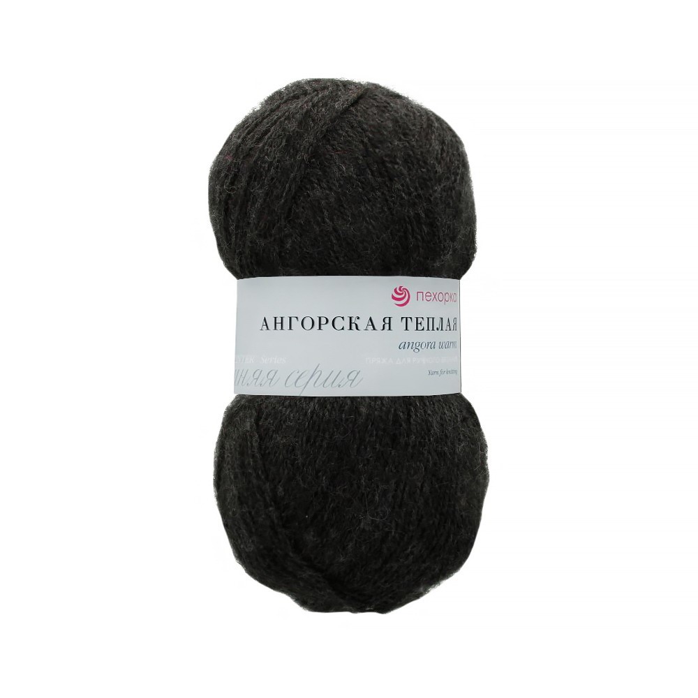 Пряжа ПЕХОРКА Ангорская тёплая 480м/100г цвет 435-Антрацит 2125624350
