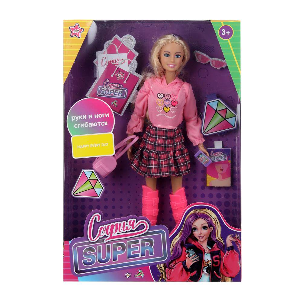 Кукла 29 см. София, руки и ноги сгибаются, в нарядной одежде Карапуз SFS-08-BB-B-WOD