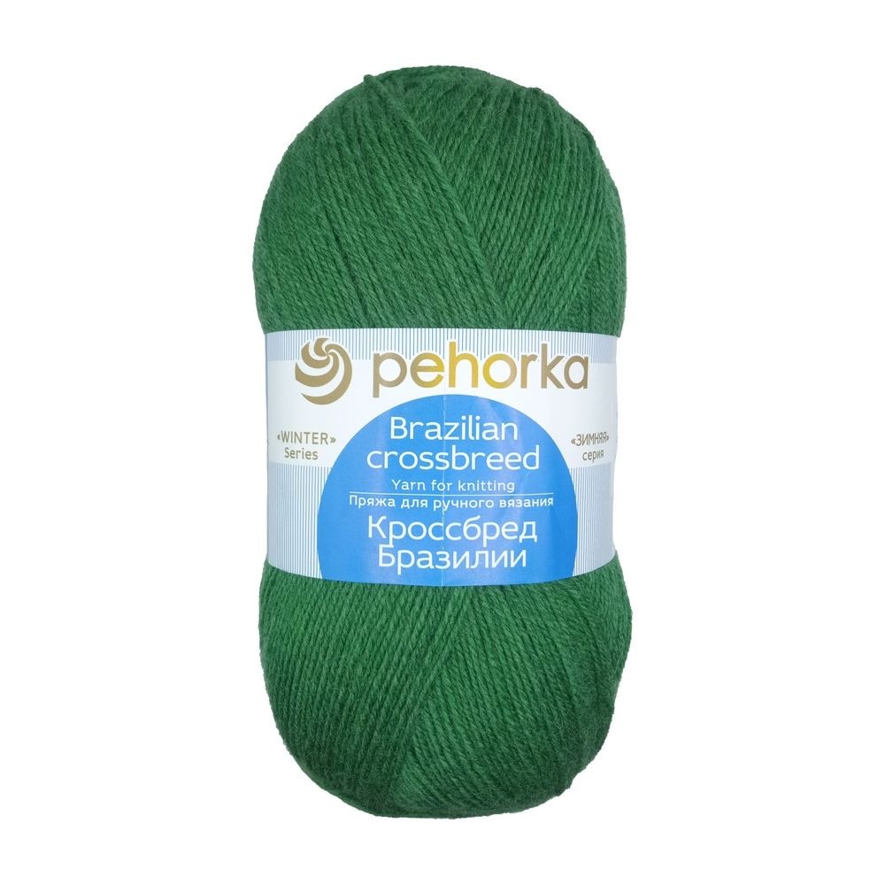 Пряжа ПЕХОРКА Кроссбред Бразилии 500м/100г цвет 117-Киви 2120611170