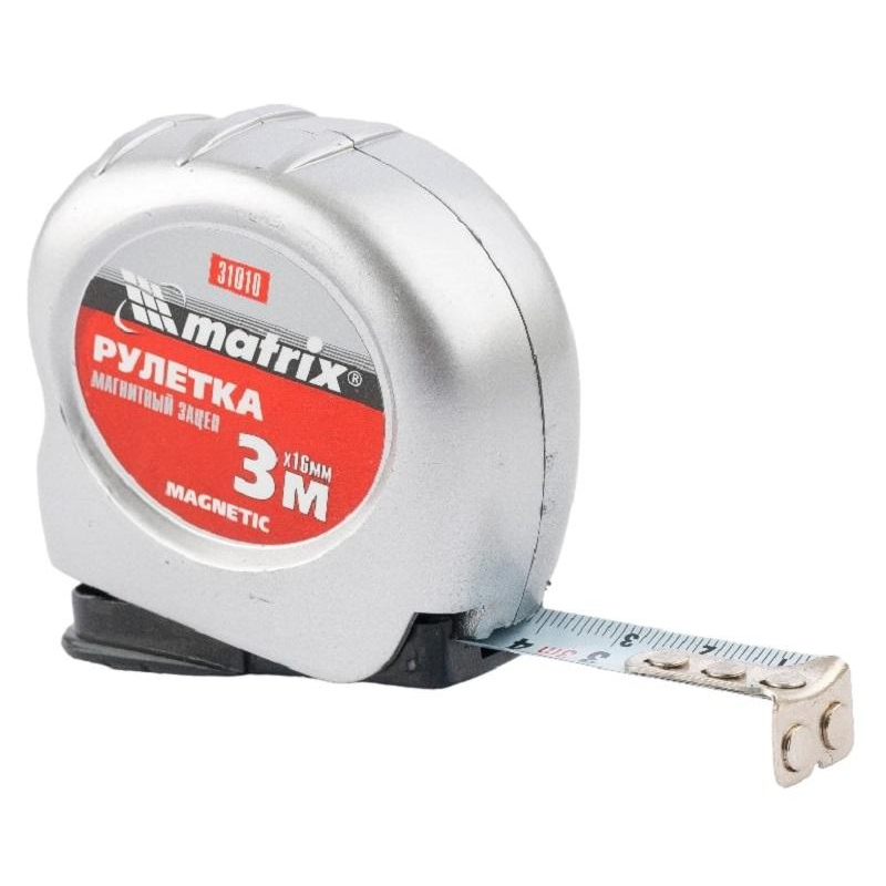 Рулетка Magnetic, 3 м х 16 мм, магнитный зацеп Matrix 31010 1405660