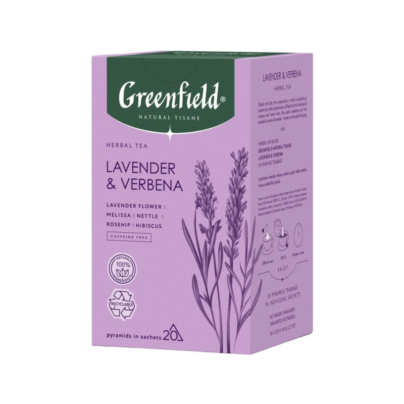 Чай Greenfield Natural Tisane Lavender & Verbena травяной, 20пак 1755-08 1764648