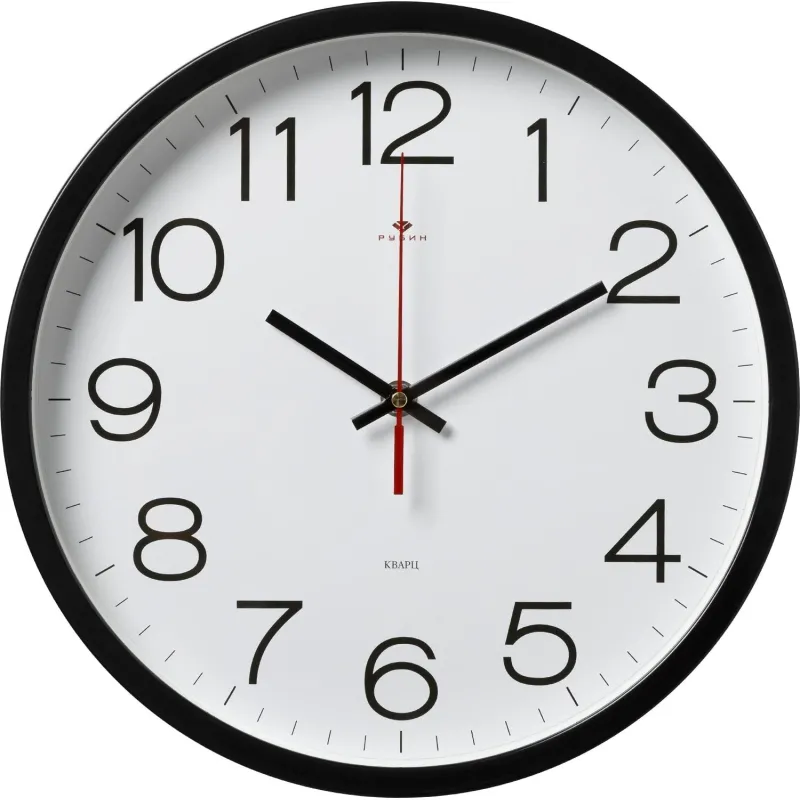 Часы настенные круг d=30см, корпус черный Классика арт.3027-121B Рубин 2235060