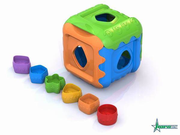 Сортер "Кубик" 13х13 см, дидактическая игрушка Нордпласт Н-784