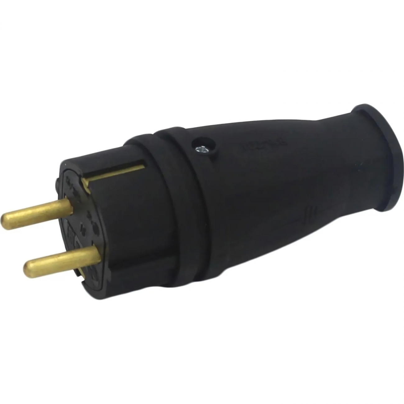Вилка прямая В16-001, каучук, чер, с заземлением, 16А, IP44, 250В,  УХЛ3 Свет 1356823 SV0303-0008