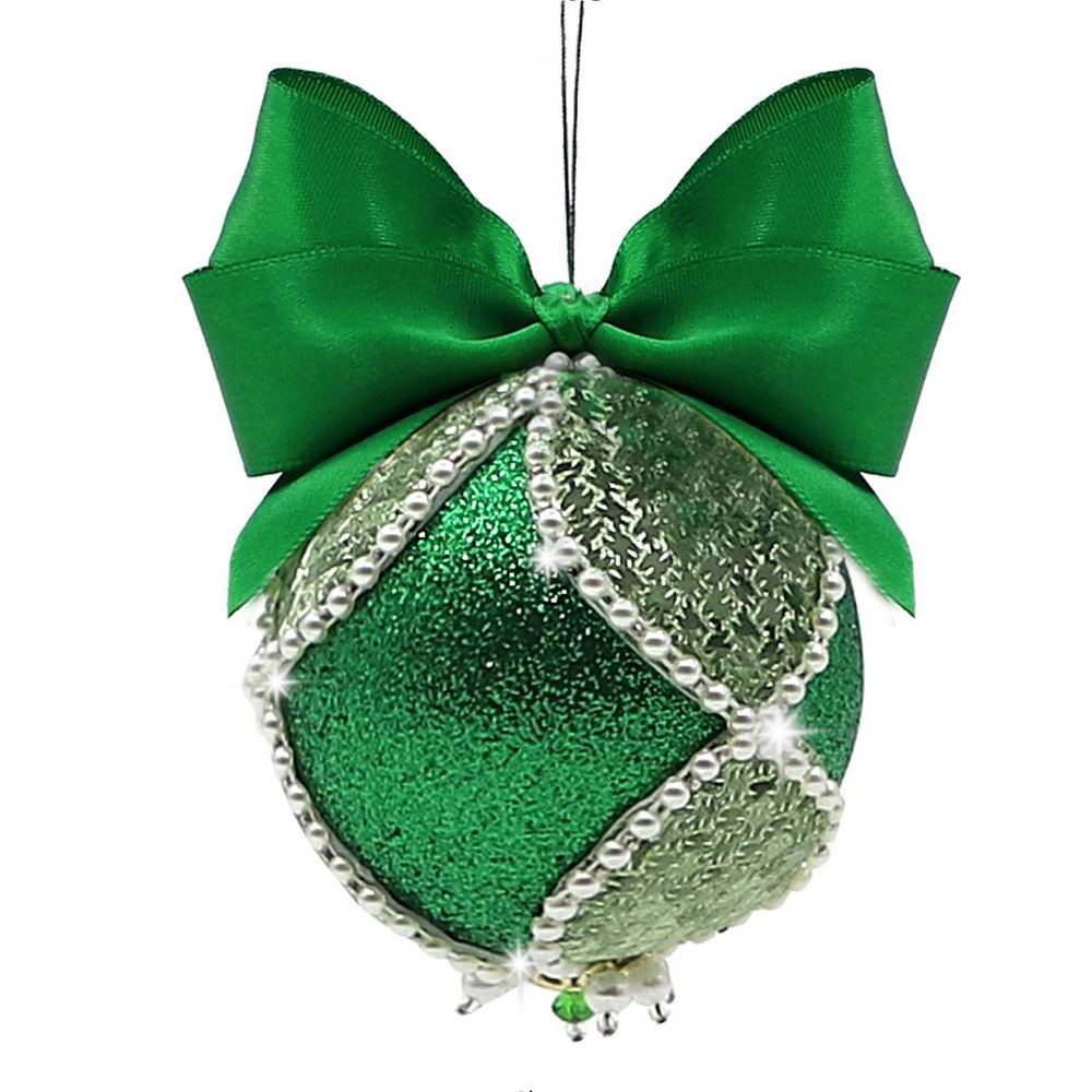 Набор д/создания новогоднего шара Волшебная мастерская из фоамирана зелено-серебрянный ШФ-40