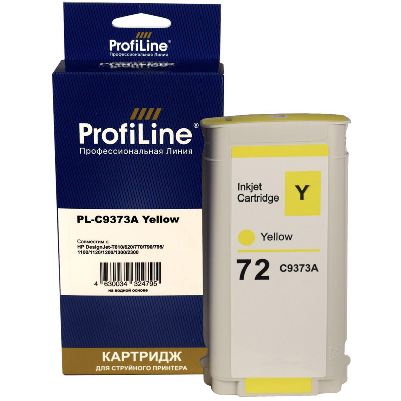 Картридж струйный ProfiLine C9373A №72 желт. для HP DesignJet T1120ps/T1200 1617343 PL_C9373A_Y