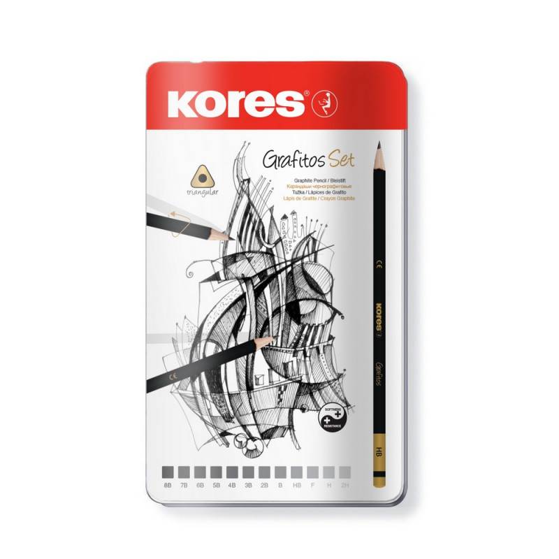 Набор чернографитных карандашей Kores Grafitos заточенные (12 штук в уп) 92162 1153064