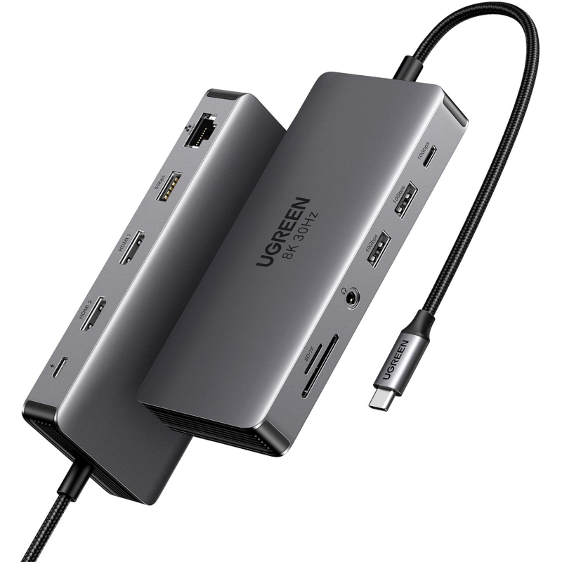 Разветвитель USB UGREEN CM681 (15965) Revodok 11-in-1 USB C Hub HDMI, серый 1951288 15965_
