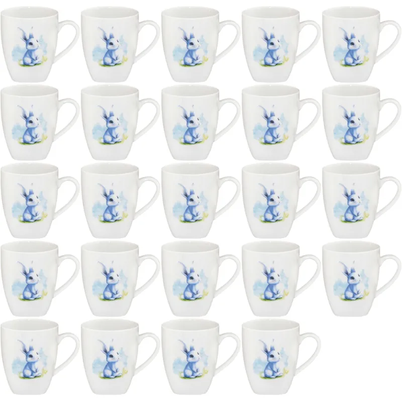 Кружка 210 мл Глория Зайка голубой 24 шт/уп Дулевский фарфоровый завод 2219565 126802