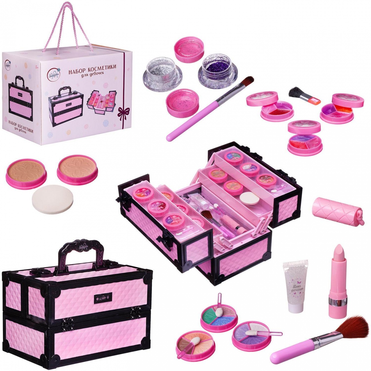 Набор косметики для девочек Зефирка в кейсе-чемоданчике Создай свой стиль! K-0041