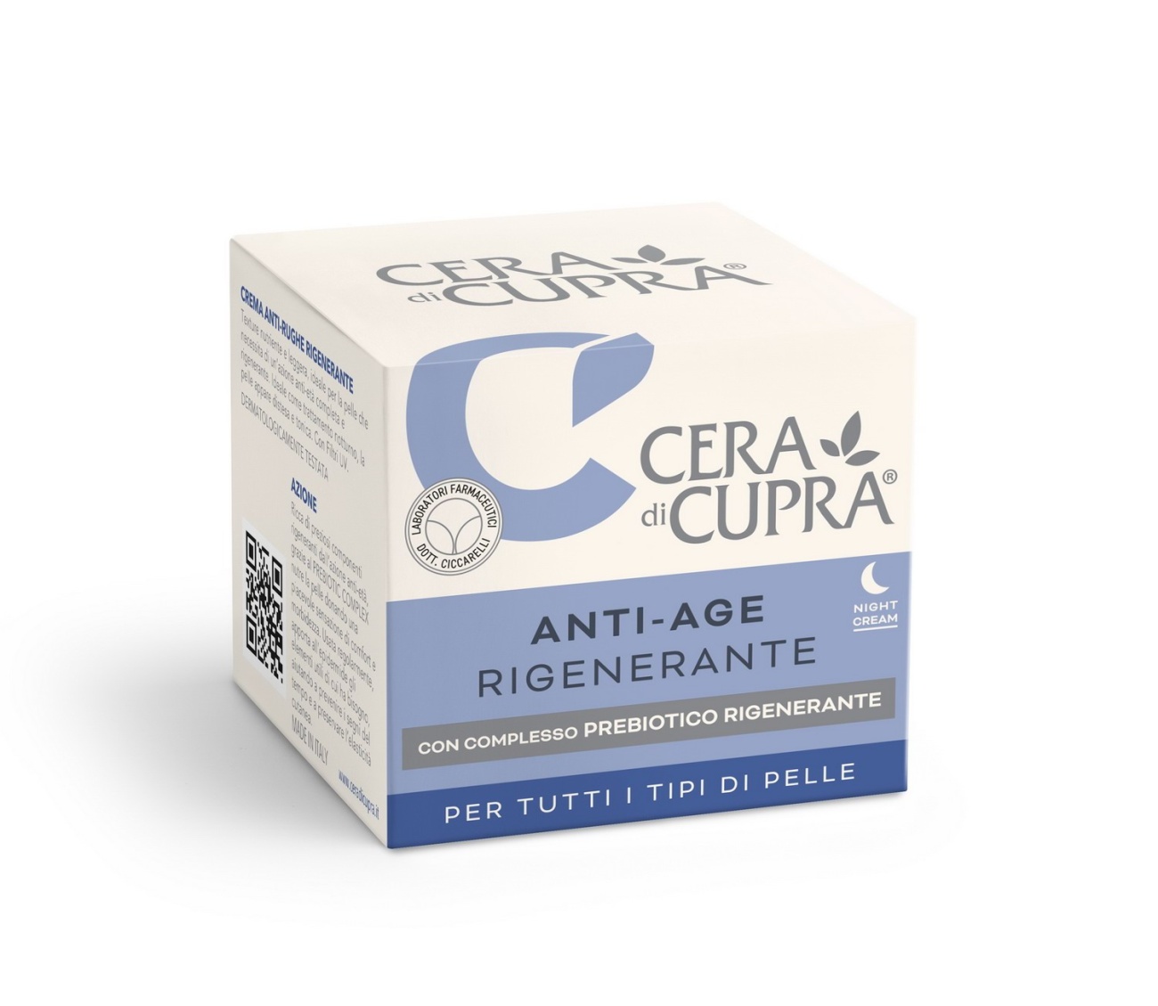 Крем для лица Cera di Cupra Anti-age Night cream with regenerating prebiotic complex 8002140051562