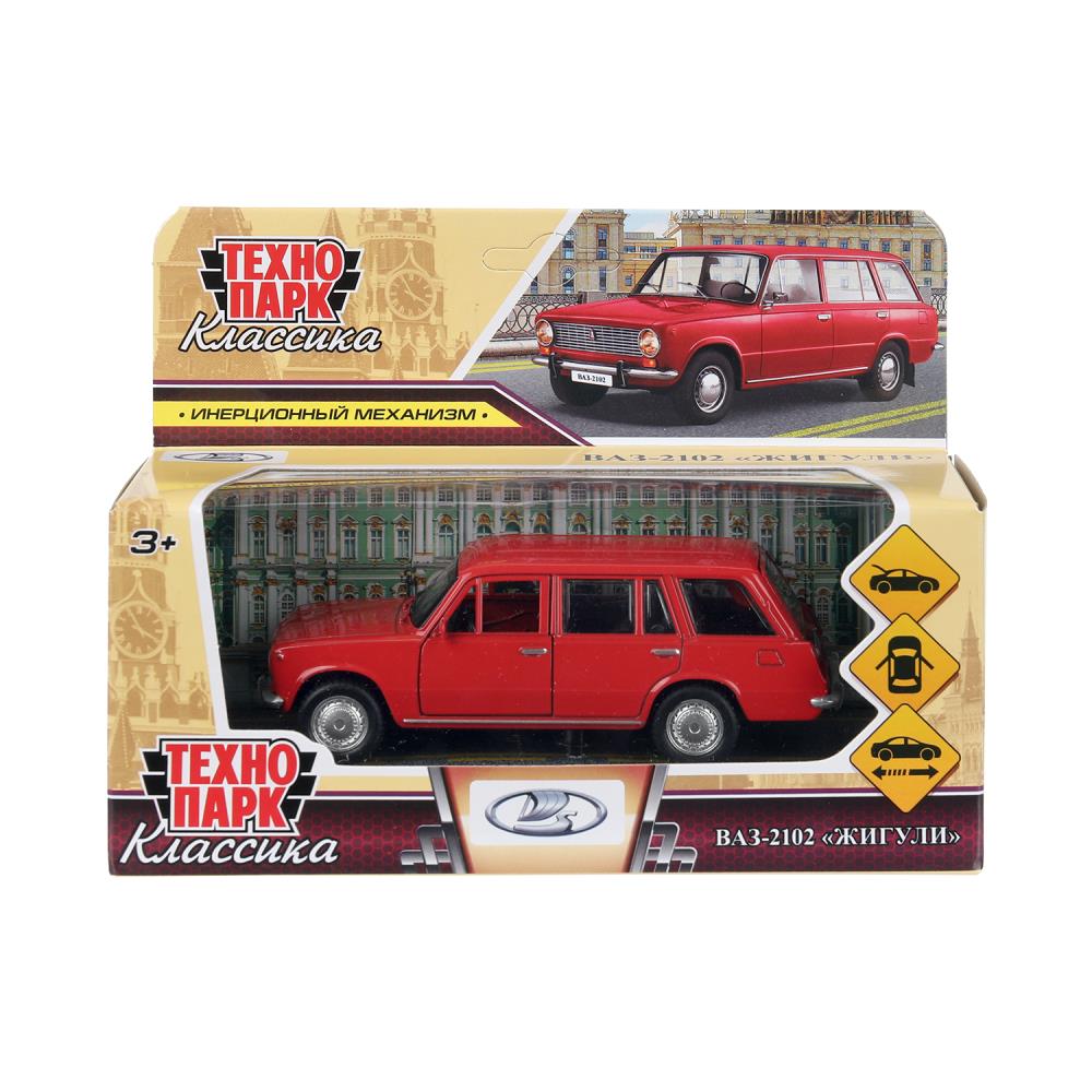 Машина металлическая "Ваз-2102" 12 см. инерция, красный Технопарк 2102-12-RD-WOD