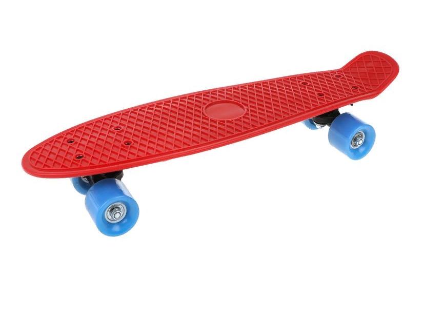 Скейтборд пласт. 55x15 см, с пластмассовым креплениям, красный Наша Игрушка 636245