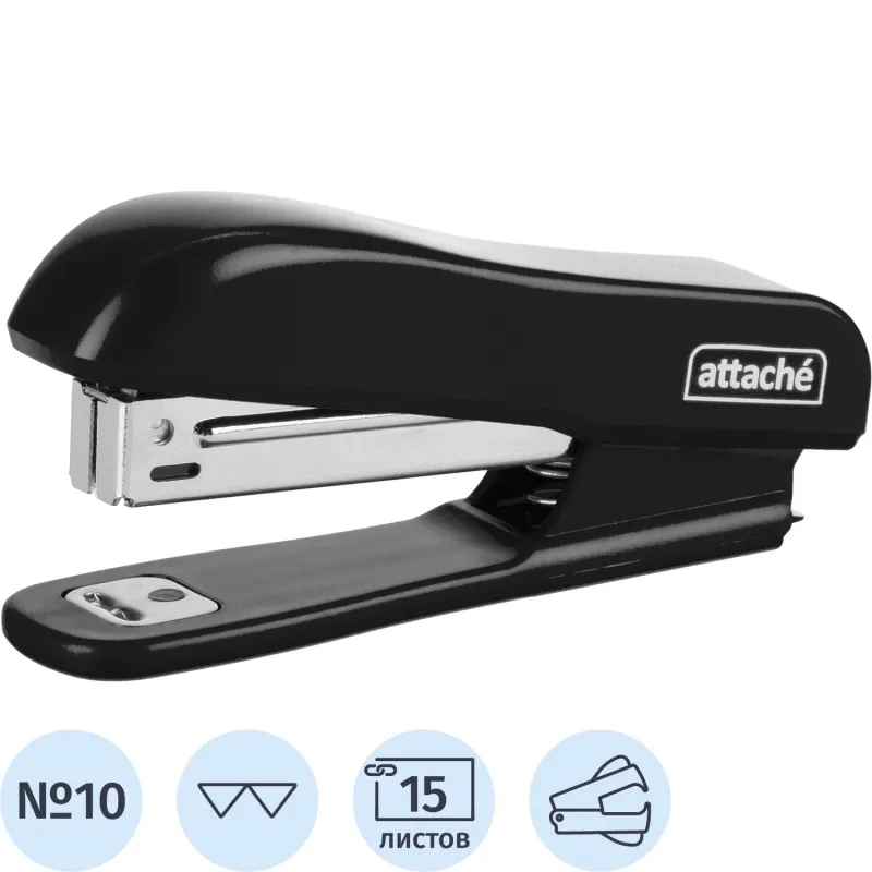 Степлер Attache Compact (№10) до 15 листов, пластик, черный 1866632 103