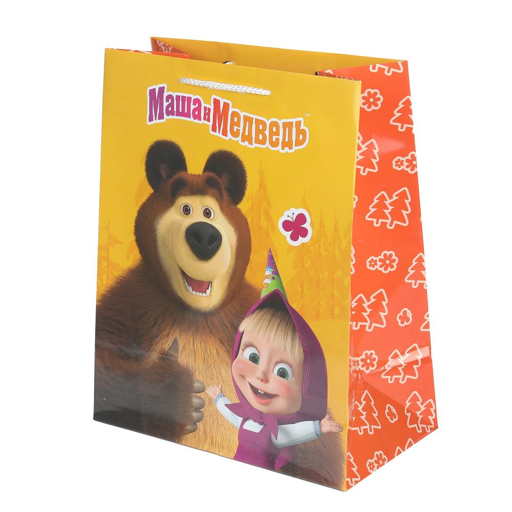 Пакет подарочный глянцевый "Маша и Медведь" L, 140 гр/м Чудо праздник PL-127479-MB