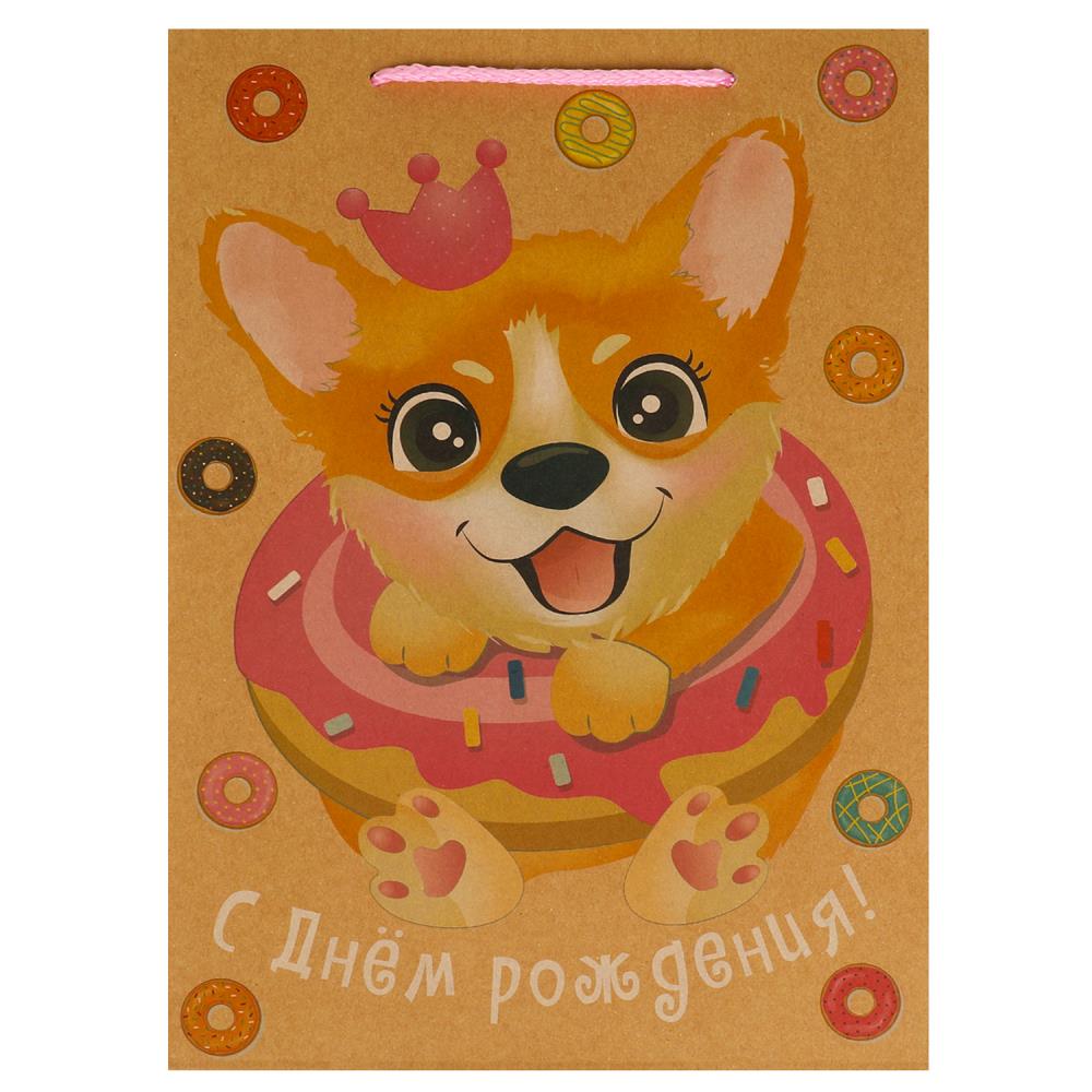 Пакет подарочный крафт ML, 22х31х10 см. Чудо праздник PML-109953-KK