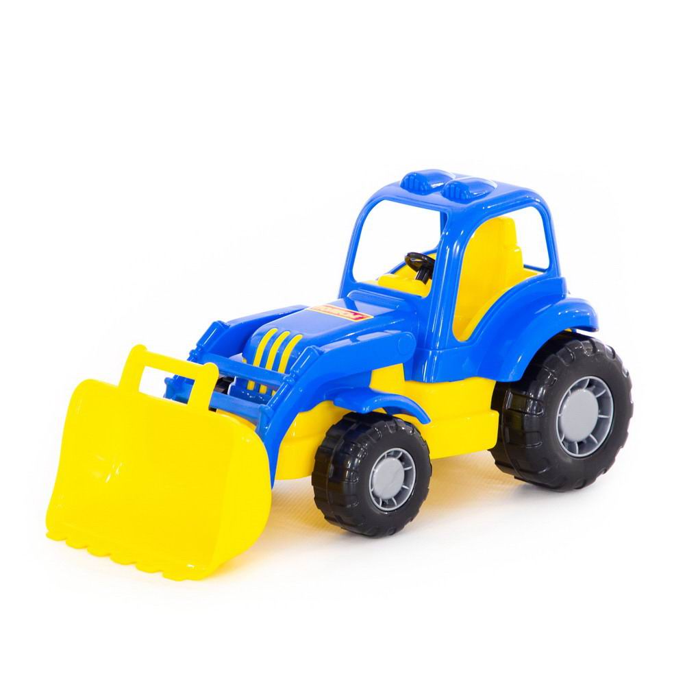 Машинка Полесье Трактор погрузчик Крепыш, сине-желтый 28 см П-44549/сине-желтый