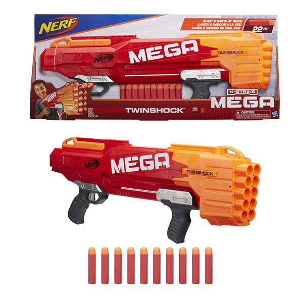 Бластер NERF Mega Твиншок, игрушка Hasbro B9894